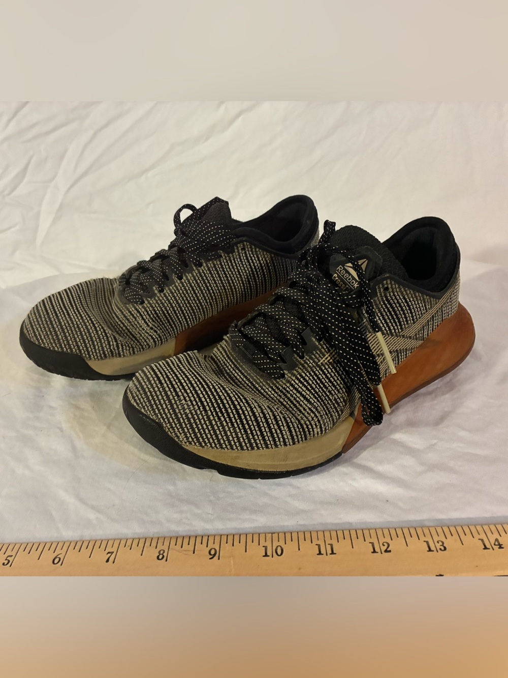 Reebok women's Black and Tan Knit CrossFit / Running Shoes
